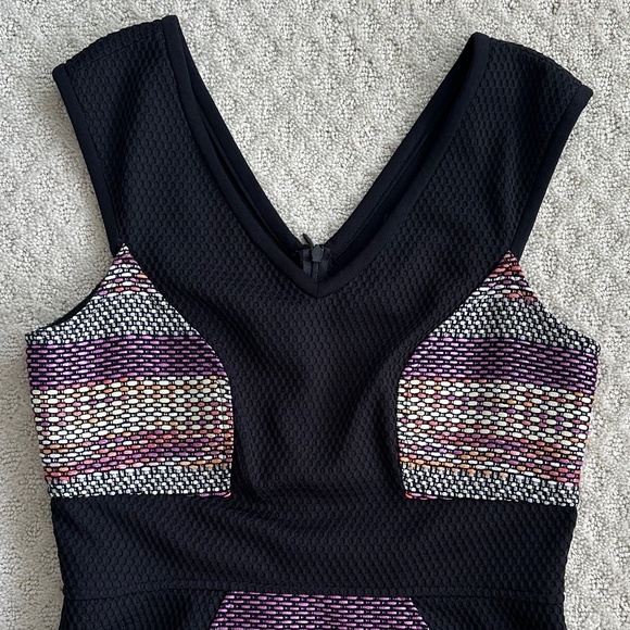 Yoana Baraschi Black Neon Tweed Sleeveless Sheath Dress 6 Y2K Artsy Designer - Picture 2 of 13